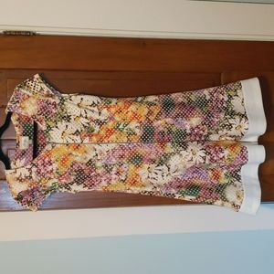 Beige by Eci Floral Front Zip Up Dress Size 4
